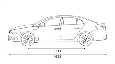 Megane Sedan side dimensions